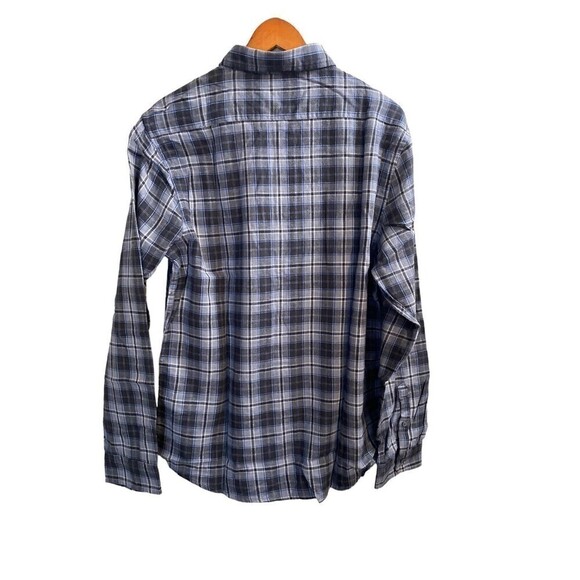 SLATE & STONE Men’s Medium Cotton FLANNEL Long Sleeve Shirt Gray Plaid NEW - Picture 3 of 8